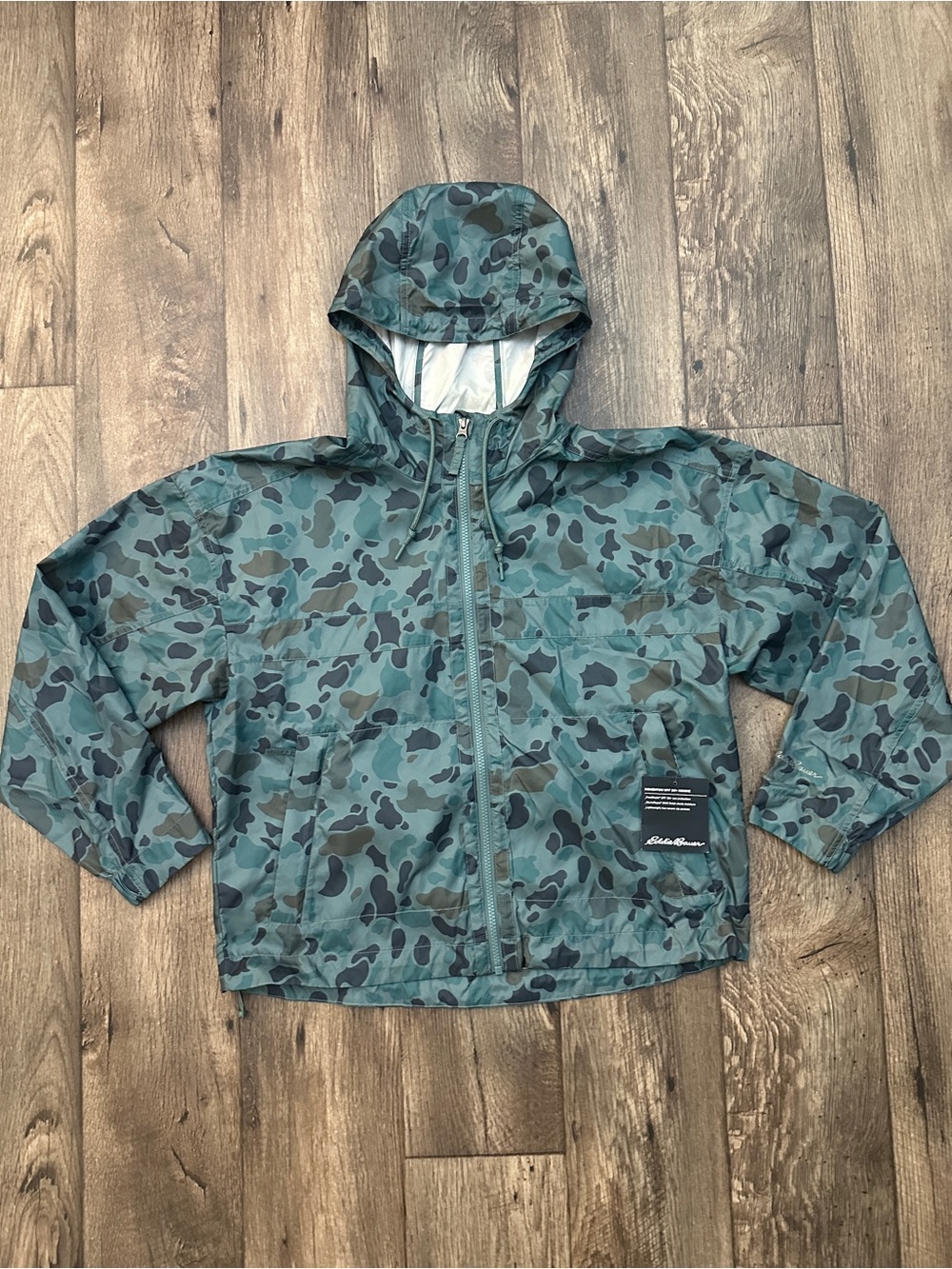 Eddie Bauer Momentum UPF 50+ Hoodie Lightweight Shell Jacket Women’s Sz M Camo